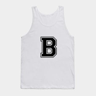 Initial Letter B - Varsity Style Design - Black text Tank Top